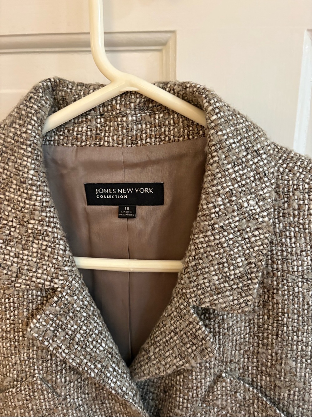 Jones New York Taupe Tweed Women's jacket